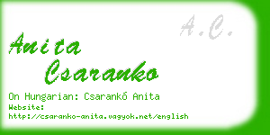 anita csaranko business card